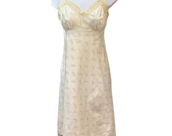 Vintage Munsingwear onderjurk met romantische bloemenkant Cottagecore Coquette 32