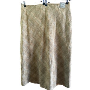 Vintage Venezia Plus Size Brown Midi Skirt Size 22/24 1990s Deadstock Academia