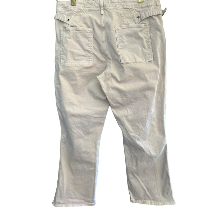 Anthropologie Women's Light Khaki Cargo Pants Size 31 Adjustable Waist image 2
