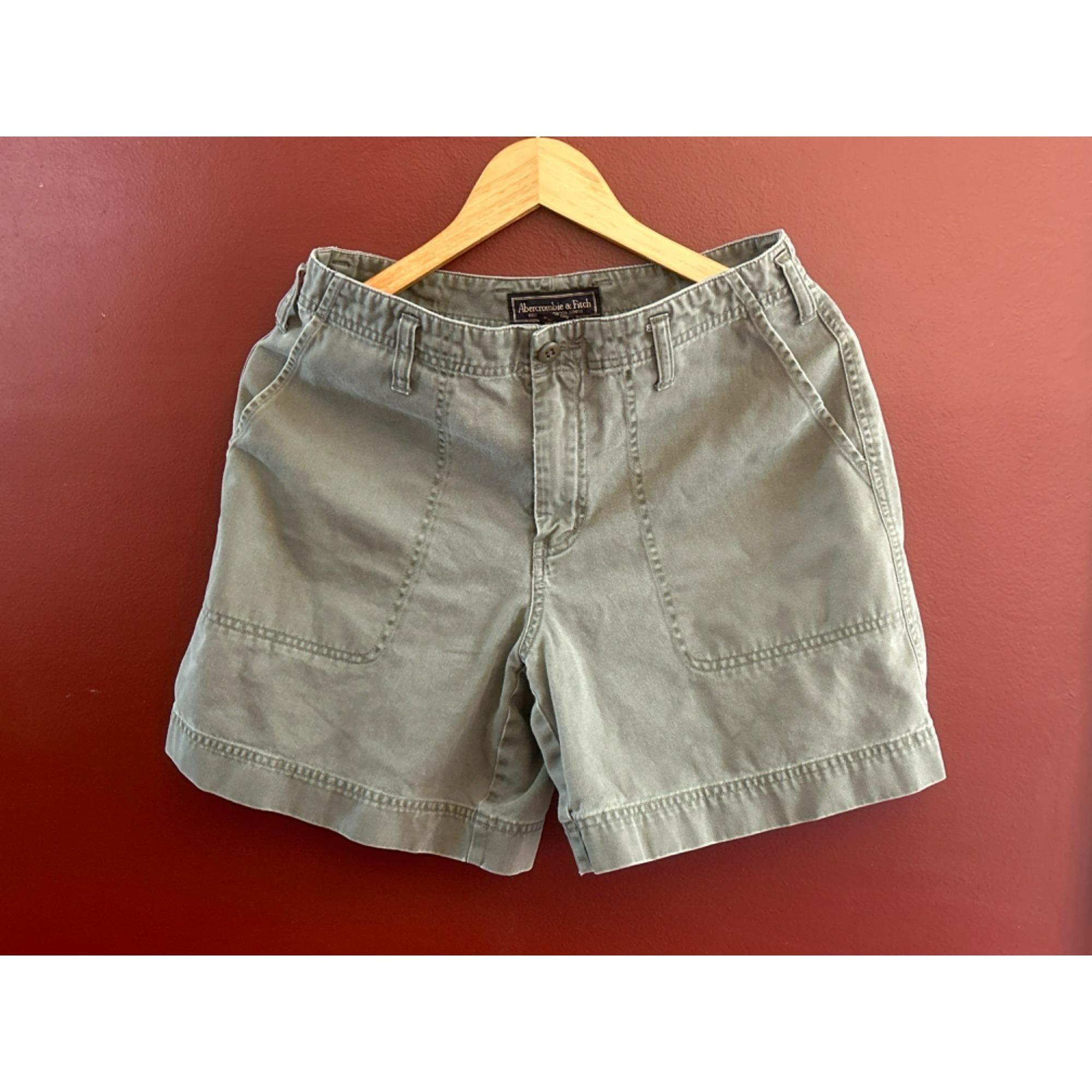 Vintage Abercrombie & Fitch 1990s Army Green Cargo Shorts