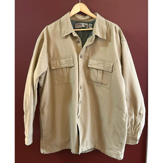 Arrow Blue Jeans Men's Beige Quilted Lined Shirt Jacket XL