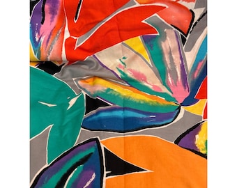 80s John Kaldor Fabricmaker Abstract Floral Fabric Memphis Maximalist Art Deco
