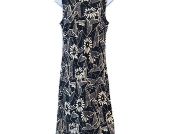 nordstrom short black dress y2k Loft Black White Floral Shift Sheath Short Mini Dress 4 P  Karnet  Creative