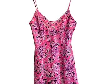Vintage Y2K Morgan Taylor Intimates Slip Dress Floral Barbiecore Coquette Girly