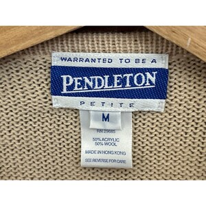 Vintage Pendleton Petite Cardigan Pullover Cottagecore Grandmacore Floral Creme Bild 2
