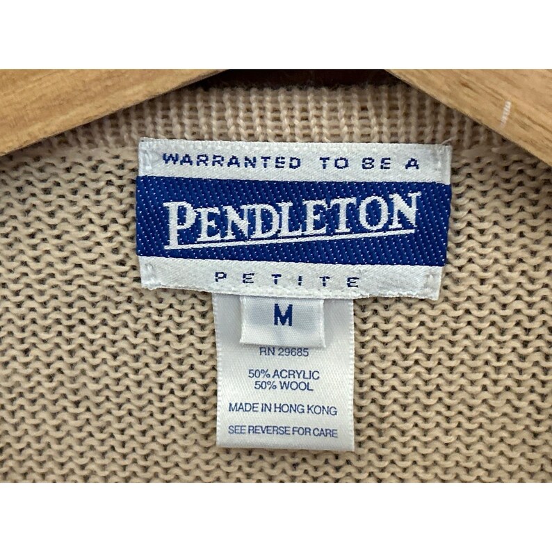 Vintage Pendleton Petite Cardigan Pullover Cottagecore Grandmacore Floral Creme Bild 2