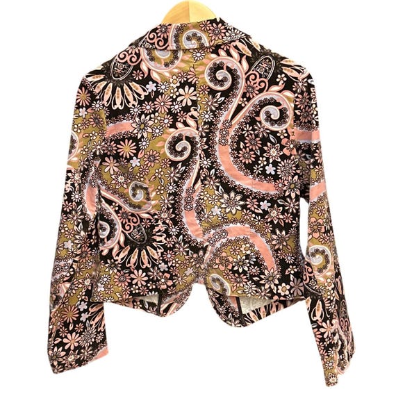 Vintage 70s Y2K My Michelle Corduroy Blazer Psychedelic Floral Retro 70s Style View 4