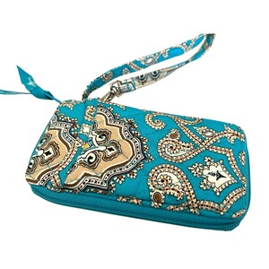 Vera Bradley Blau Braun Totally Türkis Brieftasche Handgelenktasche Kompakt Einfach Cary