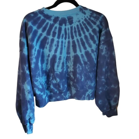 Agolde Women s Blue Tie Dye Sweatshirt Size Small Balloon Sleeve Cropped Relaxed Crew Neck Etsy