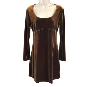 Y2K Vintage Express Tricot Brown Velvet Baby Doll Long Sleeve Mini Dress Sz  3/4 - Etsy