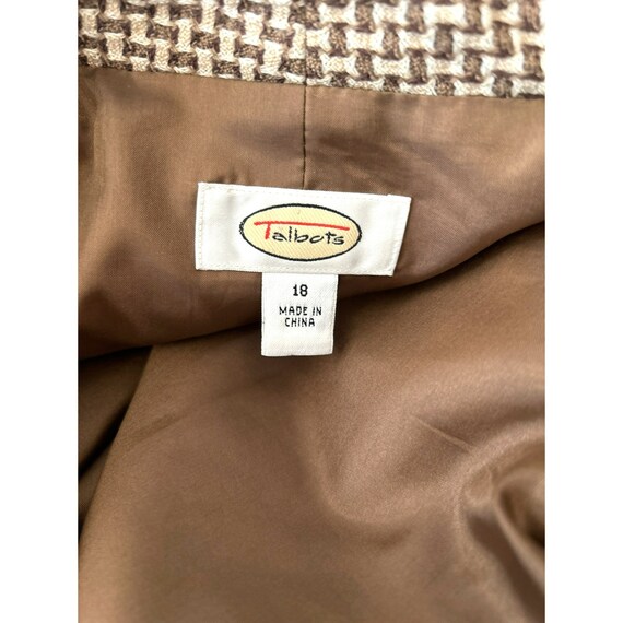 Talbots Women's Brown Houndstooth 100% Wool Blaze… - image 4