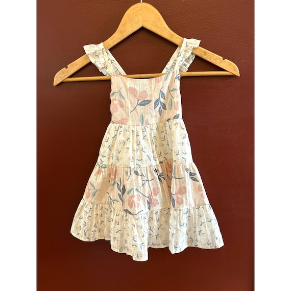 Catherine Malandrino Floral Tiered Dress For Girls 24M Ruffle Sleeve