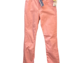 Y2K Zena Różowe jeansy Barbiecore Preppy Retro Pasek w paski Rozmiar 4 Nadmorski