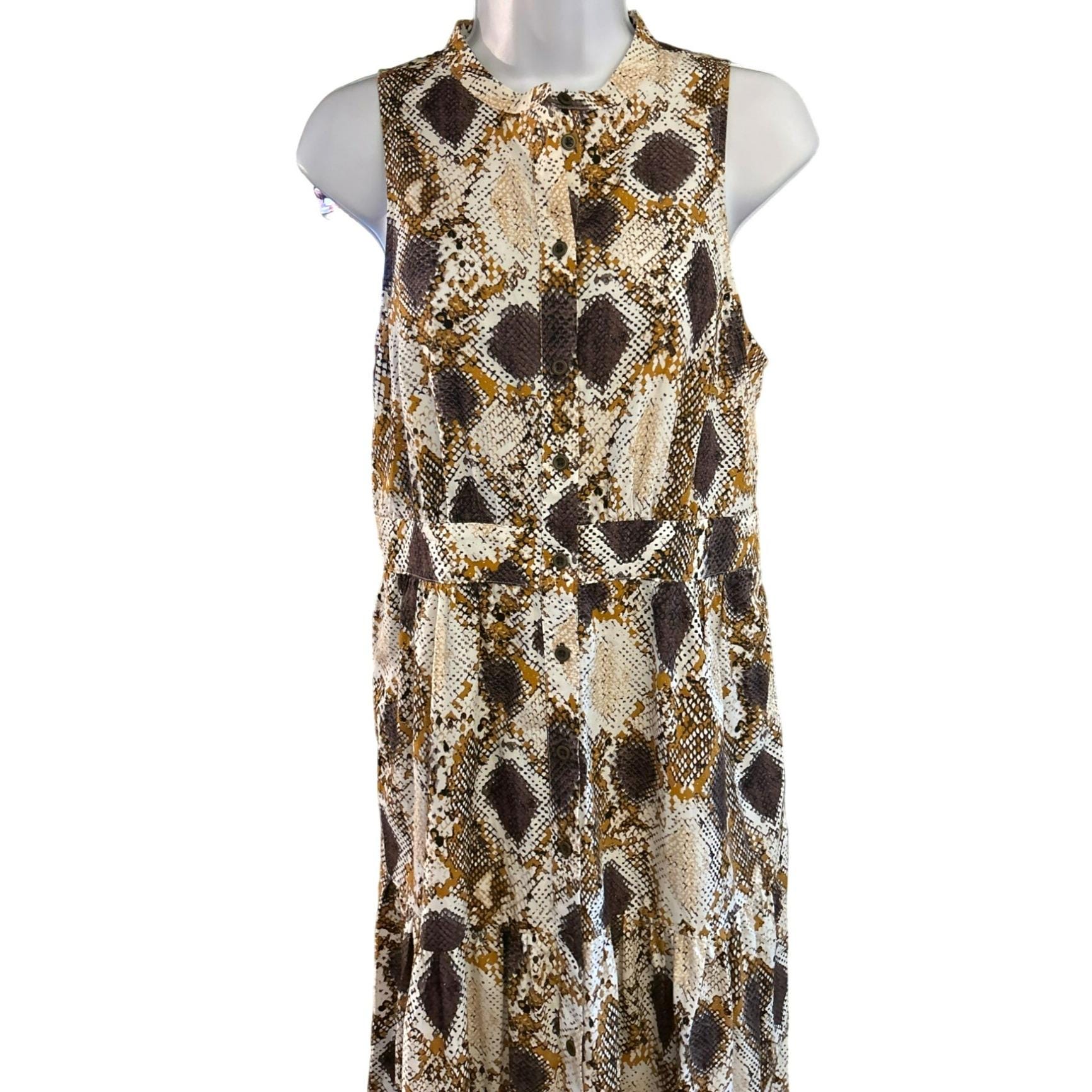 Anthropologie snake printed ADABelt brown new without tags Snakes Studio Shirt — Tokens Label main image 2