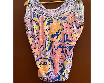 Suéter de lino Elliston de Lilly Pulitzer para mujer, con cierre de liberación rápida, talla XXS/XS