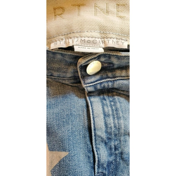 Stella Mccartney Women's Blue Star Printed Denim Jeans Size