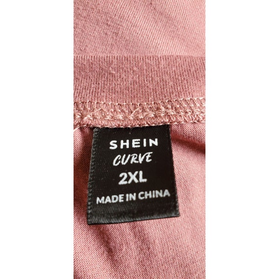 Shein Curve Women's Blush Solid Ruffle Sleeve Plus Size Shirt Size
