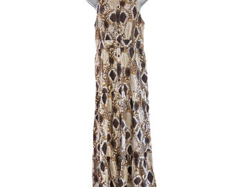 Anthropologie Maeve Women's Snake Print Sleeveless Tiered Maxi Dress Size 6 NWT