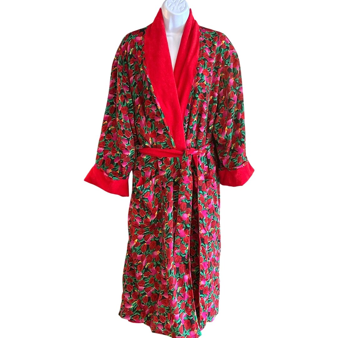 Vintage Victoria's Secret Gold Label Floral Terry Cloth Lined Robe ...