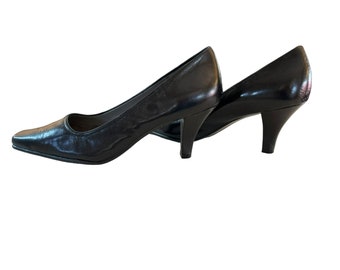 Aerosoles Black Women's Leather Comfort Sole 2 1/2" Heel Size 10