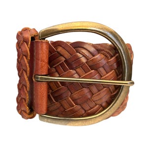 Boho-Chic Western 90s Y2K Cottagecore Vtg Fossil Braided Tan Leather Belt Small VTG Braided Leather Belt Tan Suede Deadstock 90s Y2K Boho  main image 2