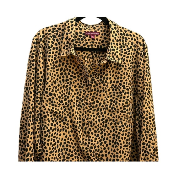 Jessica London Women's Gold Black Leopard Print P… - image 3