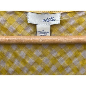 Odille Anthropologie Yellow Gingham Wrap Top Sleeveless V-Neck Side Tie image 3