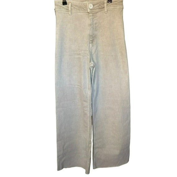 Zara Women's Beige High Waisted Wide Leg Denim Jeans Size 4