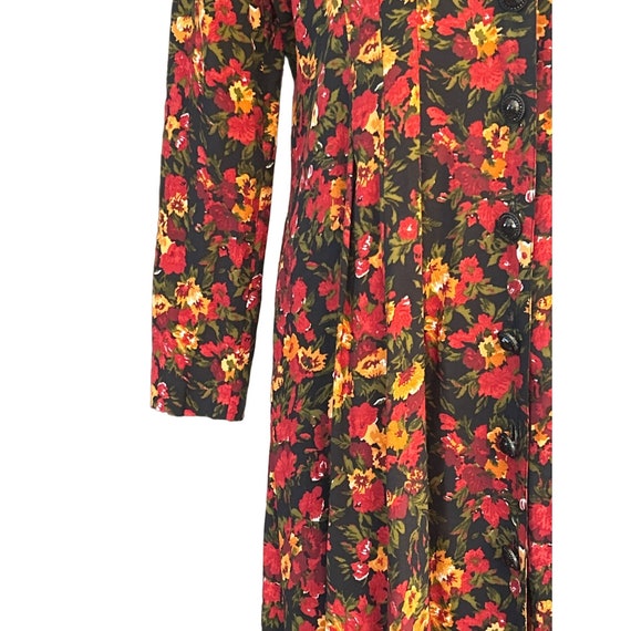 Buy Vintage Express Women's Black Floral Button Front Midi Dress Size 7/8  Y2K Campagnie International Online in India - Etsy