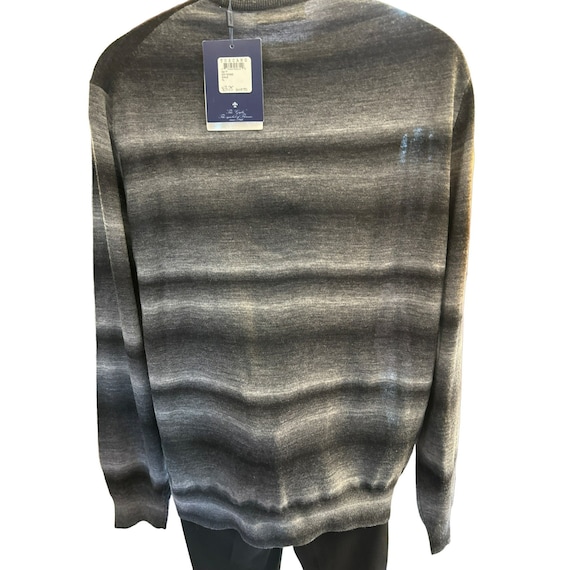 Aqua Men's Black Gray Wool Blend Sweater Size XL … - image 4