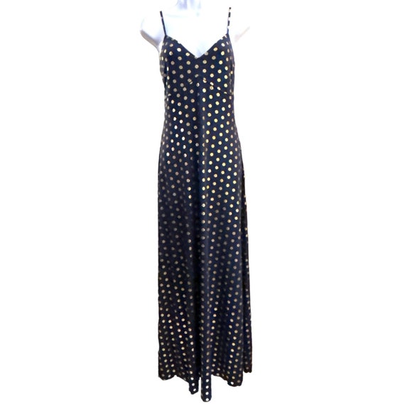 Michael Kors Women's Navy Blue Gold Floral Maxi D… - image 1