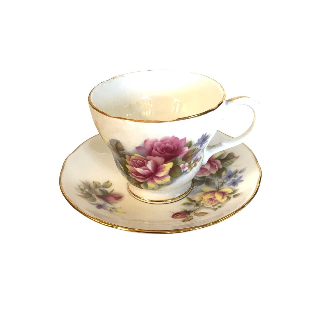 Vintage Garden Floral Duchess Bone China England 347 Teacup Etsy