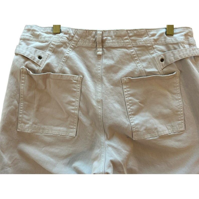 Anthropologie Women's Light Khaki Cargo Pants Size 31 Adjustable Waist image 5