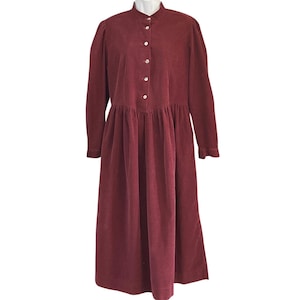 HOT ! Corduroy Dress Burgundy Button Down Dress Burgundy Corduroy Dress