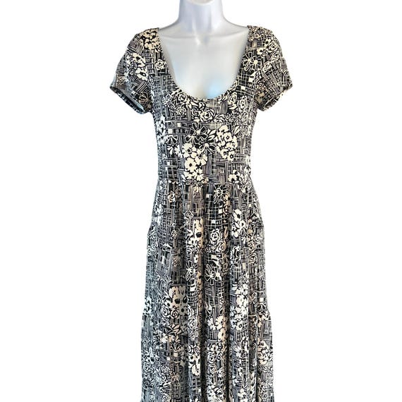 Maeve by Anthropologie Black White Floral Print Catalina Tiered Maxi Dress  Small - Etsy Israel