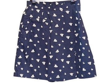 Gonna-pantalone vintage Liz Claiborne Lizsport Nautical Sailboat Preppy Coastal Grandma