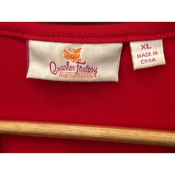 Quacker Factory Red Sequin Front Long Sleeve Top … - image 3