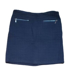Laundry by Shelli Segal Black Women&#39;s Quilted Mini Skirt Zippered Accent Pockets Size 6