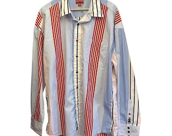 Camisa vaquera a rayas Tommy Hilfiger vintage 2004, estilo preppy americano, 336271, 11/04 XL