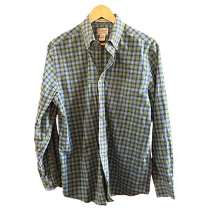Vintage L.L. Bean Men&#39;s Wrinkle Resistant Kennebunk Plaid Sports Shirt Medium