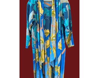 Vintage Don Marcello Hand Painted Silk Boho  Jacket Artisan Luxe Resortwear