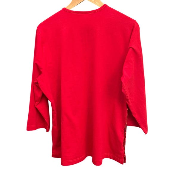 Quacker Factory Red Sequin Front Long Sleeve Top … - image 2
