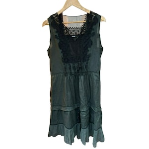 Elie Tahari Women Green Black Lace Whimsigoth Sleeveless Dress Sz M Fairy  Grunge - Etsy