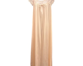 Vintage Gilead-nachtjapon perzikkant Coquette Regencycore Loungewear Soft Girl