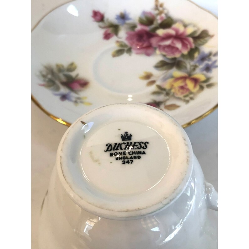 Vintage Garden Floral Duchess Bone China England 347 Teacup Etsy