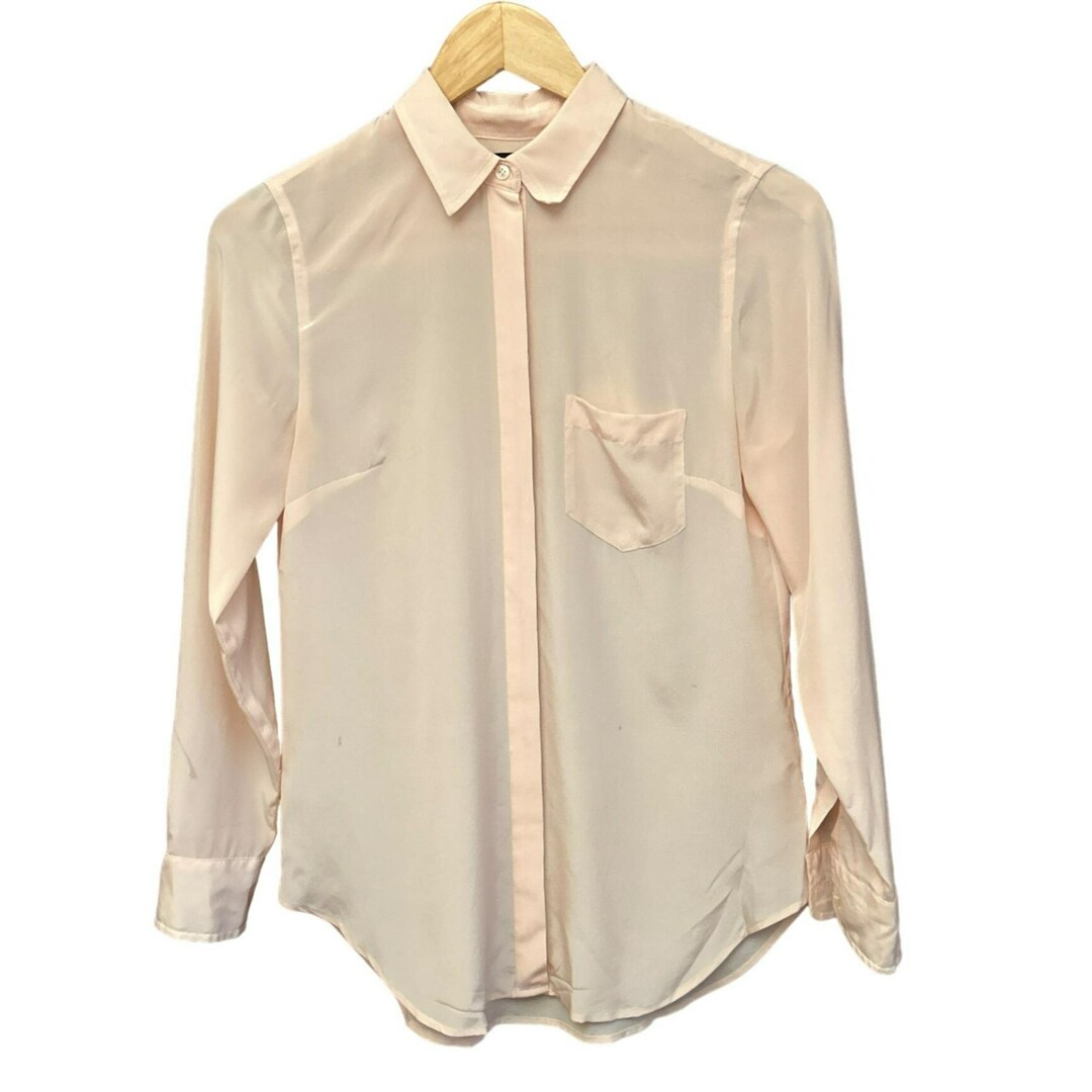 Chemisier J.Crew En Soie - Classique à Boutons, Taille S, Rouge, Neuf Jamais Porté