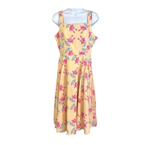 retro flamingo dress Virginia flamingo dress Pin-up style By TiCCi Rockabilly Clothing