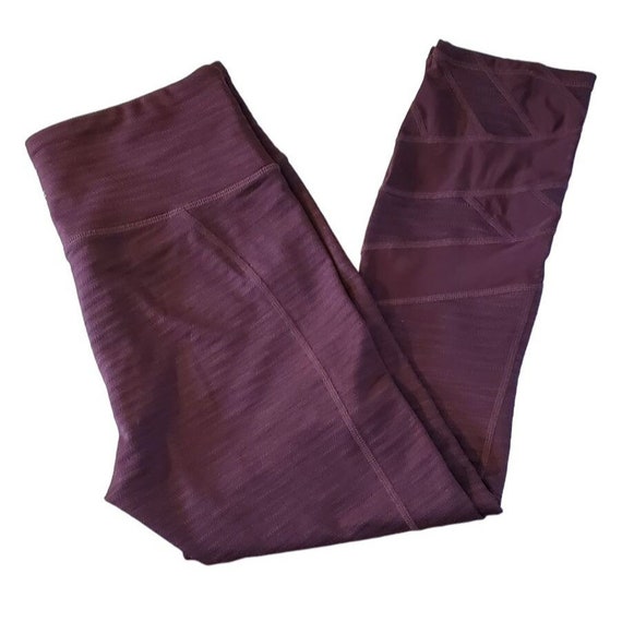 Athleta Plum Jacquard Mantra Capri Yoga Athletic L