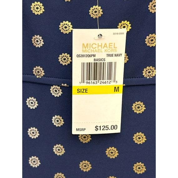 Michael Kors Women's Navy Blue Gold Floral Maxi D… - image 6