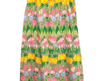Vintage Briggs New York Floral A-Line Skirt Cottagecore Preppy Old Money Size 4